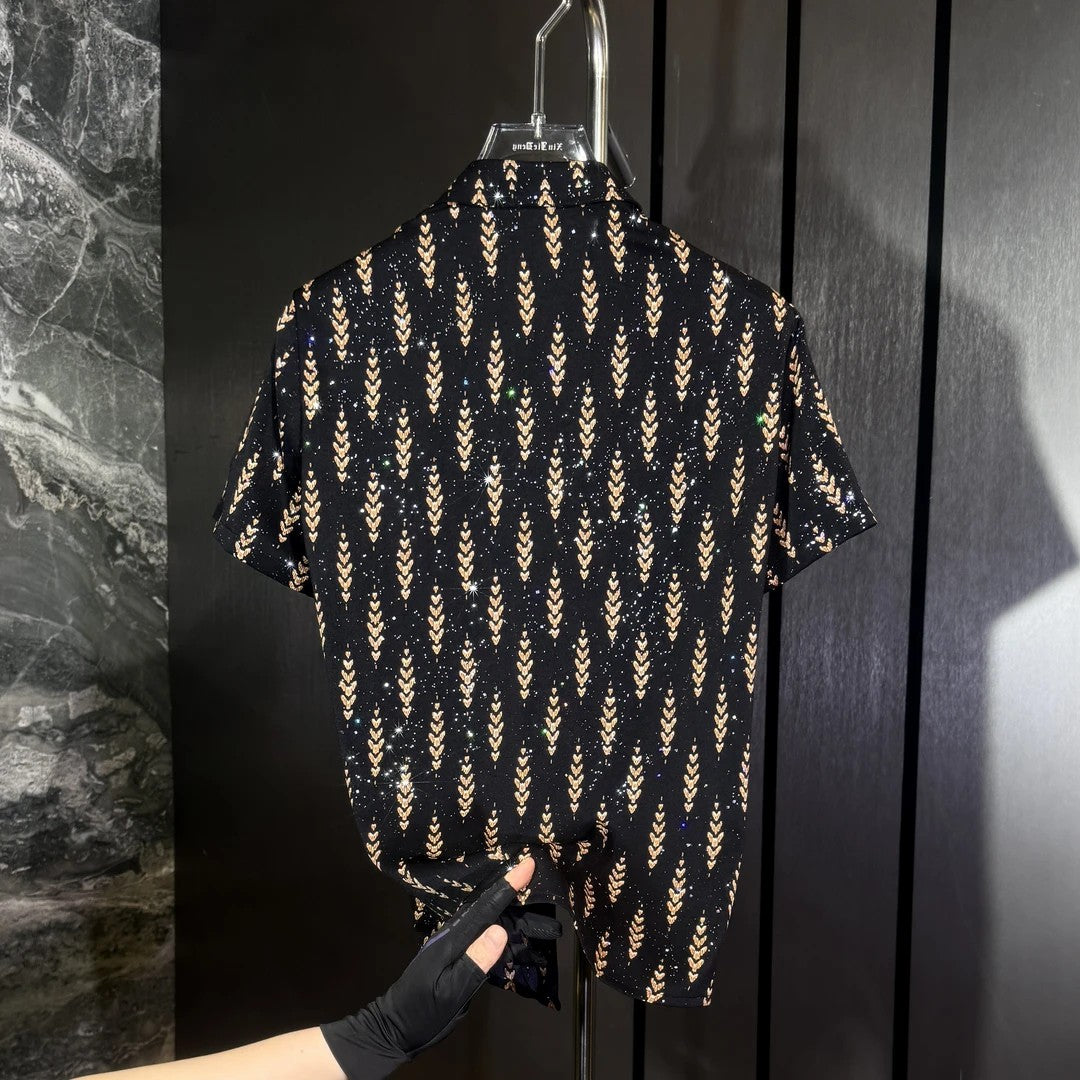 Summer Ice Silk Wheat Ear Glitter Tee
