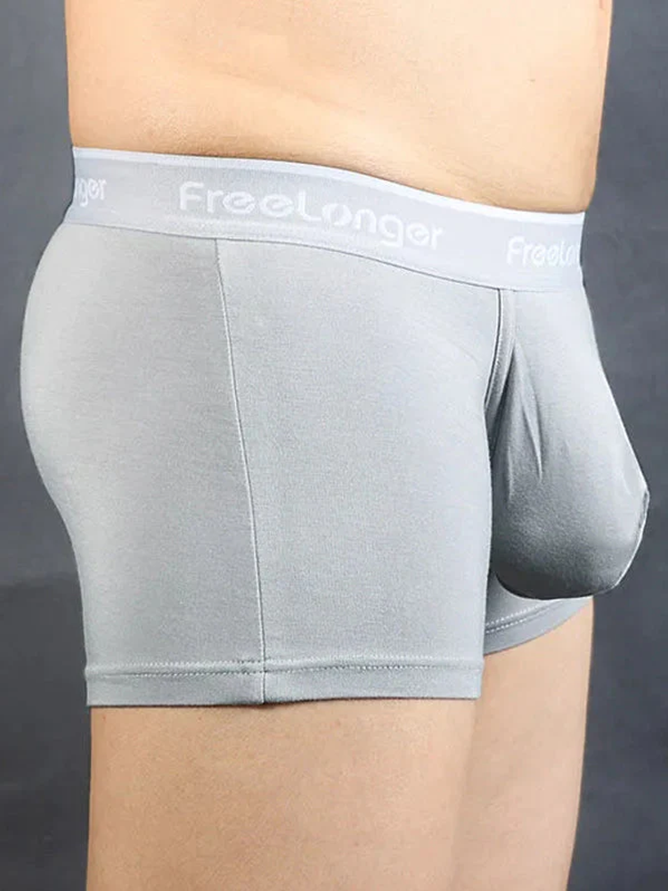 FreeLonger Men's Comfy Separate Support Pouch Trunks