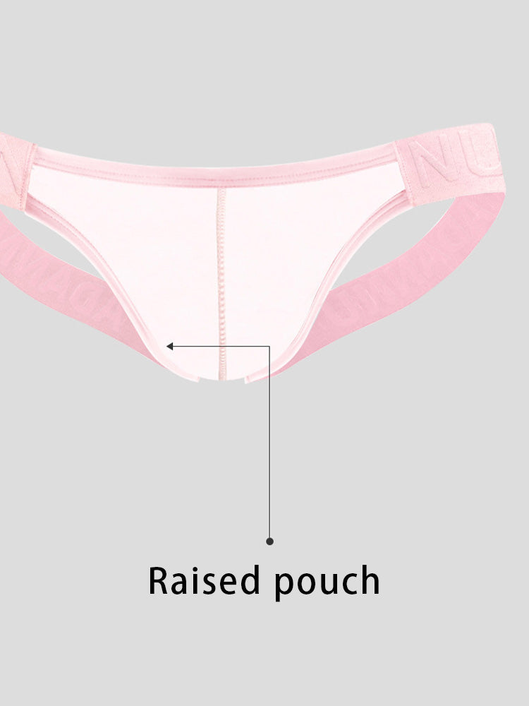 2 Pack Men's No-Waistband Jockstrap with Textured Pattern