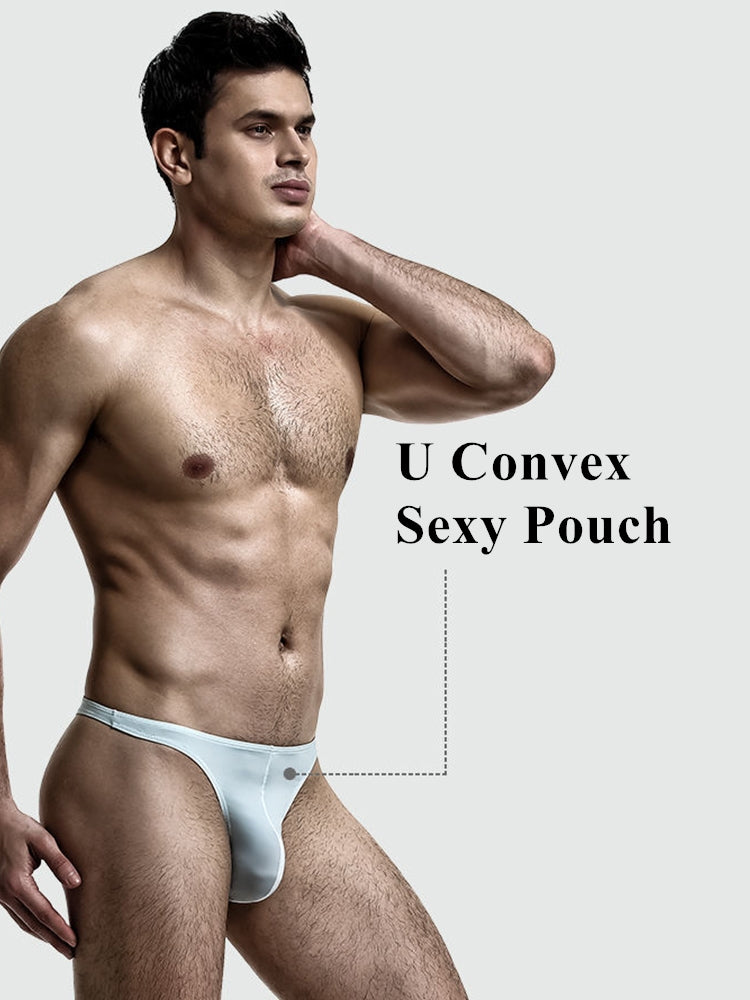 4 Pack Men’s Ice Silk Low-Rise Lightweight Breathable Support Thongs