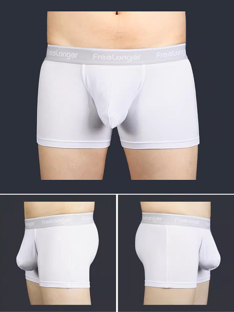 FreeLonger Men's Comfy Separate Support Pouch Trunks