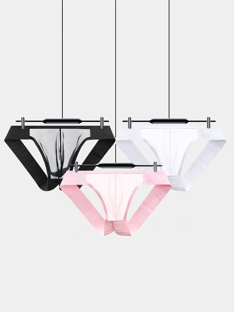 2 Pack Men's No-Waistband Jockstrap with Textured Pattern
