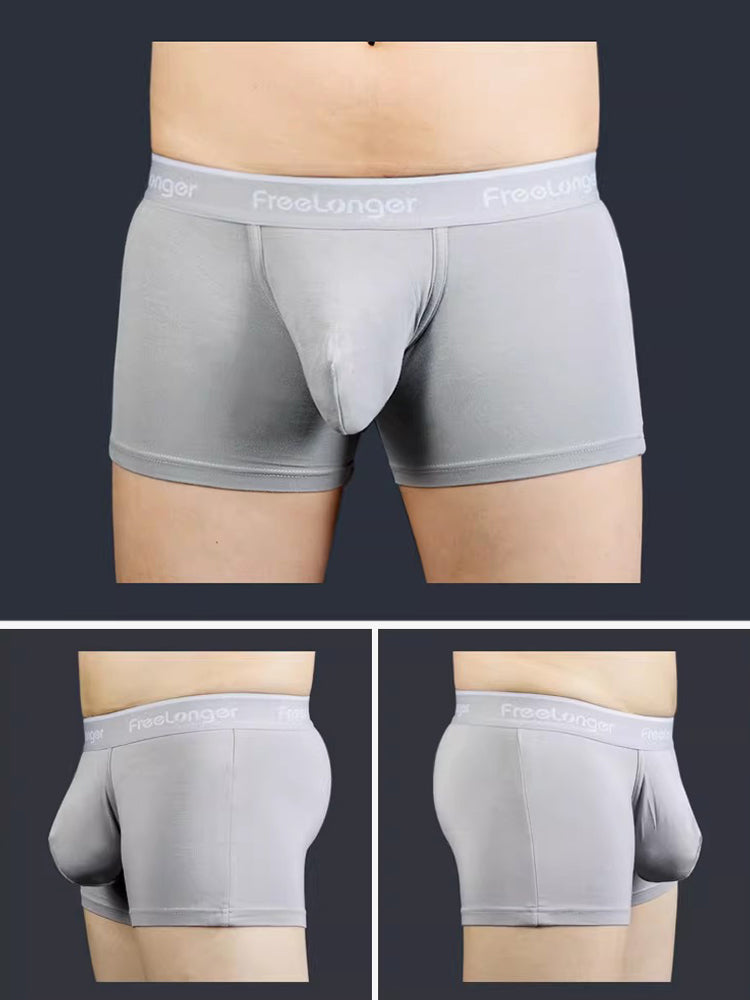 FreeLonger Men's Comfy Separate Support Pouch Trunks