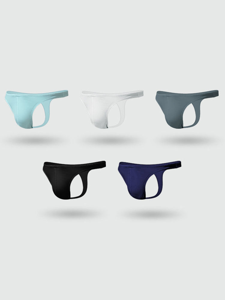 4 Pack Men’s Ice Silk Low-Rise Lightweight Breathable Support Thongs