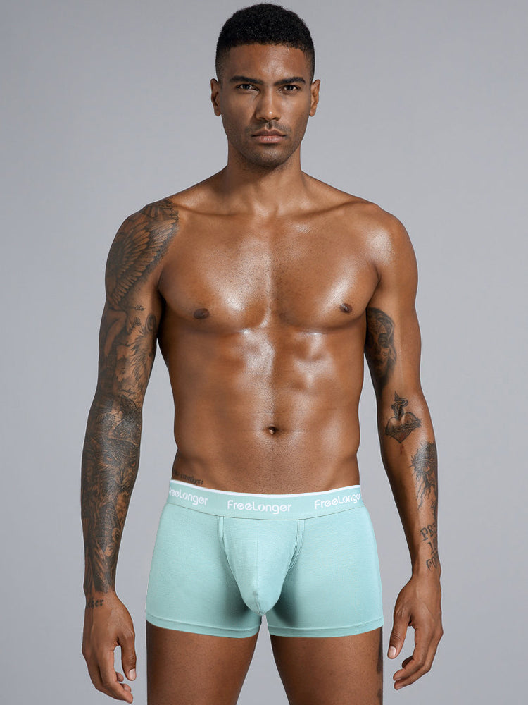 FreeLonger Men's Comfy Separate Support Pouch Trunks