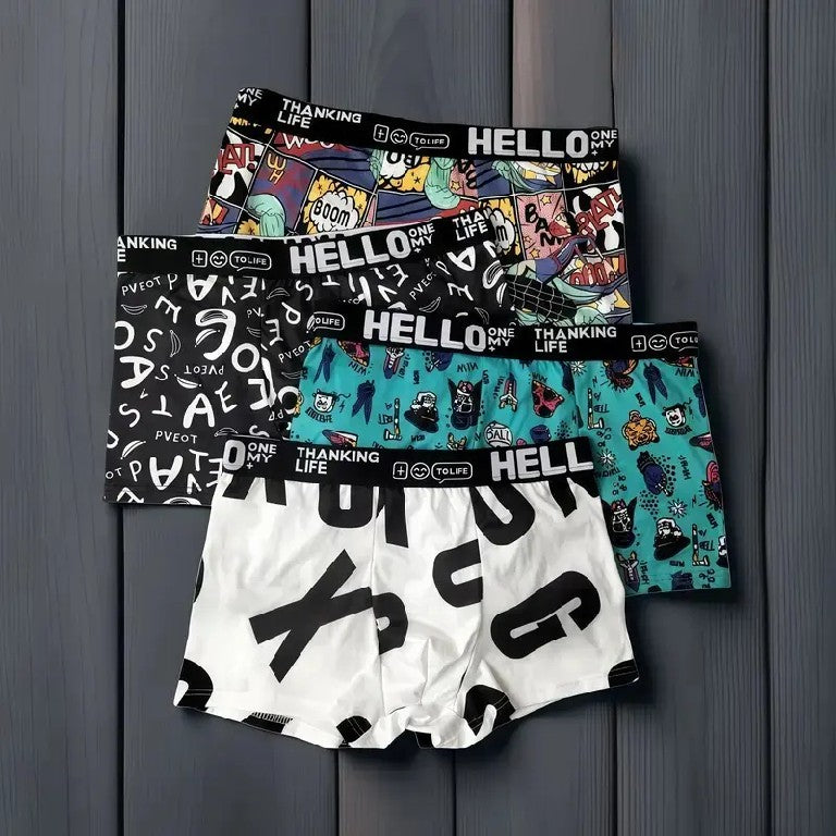Men's And Women's Fashion Printed Boxer Briefs
