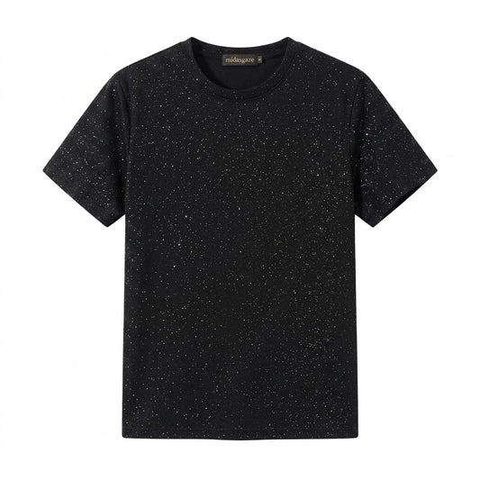 Black Shimmering Ice-silk T-shirt