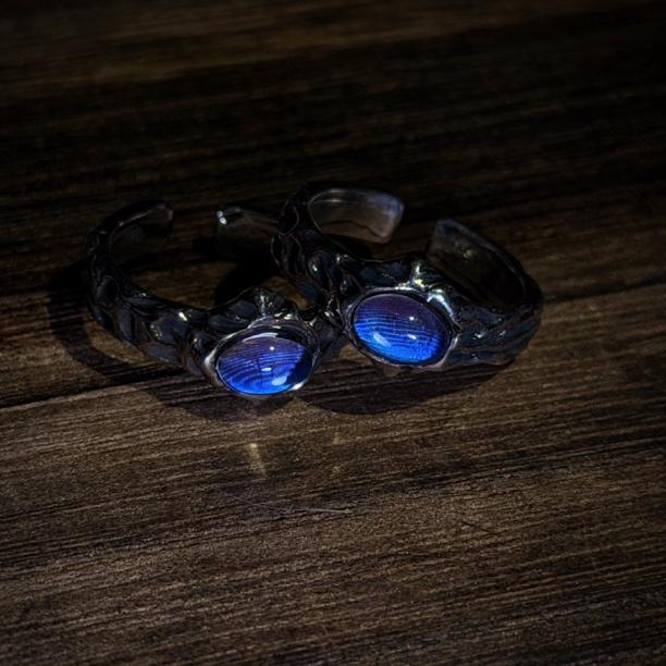 Blue Flash Butterfly Open Ring Made Of Pure Copper