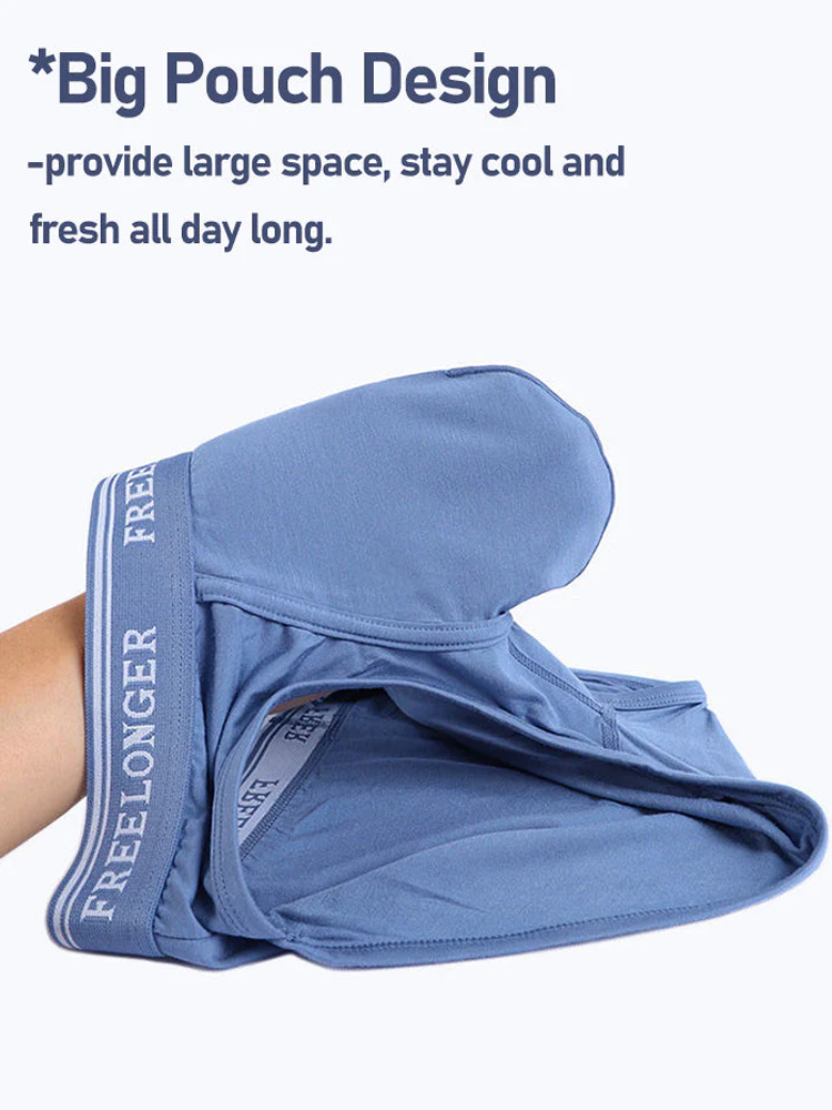 FreeLonger Men's Comfy Separate Support Pouch Briefs