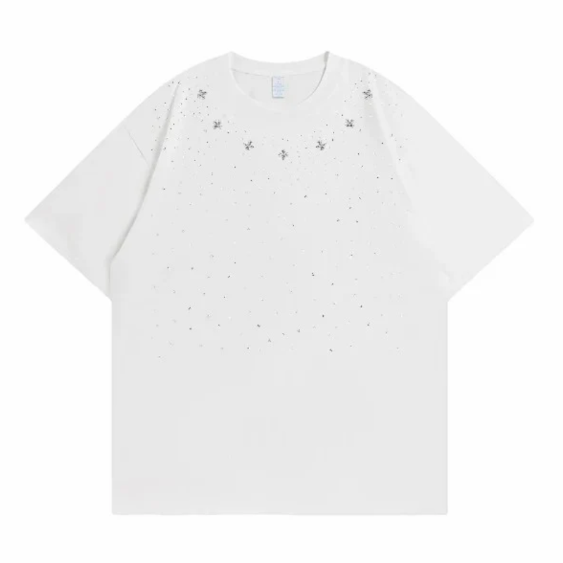 Midasgaze Crystal Decorated Cross Tee