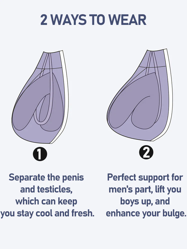 FreeLonger Men's Comfy Separate Support Pouch Briefs