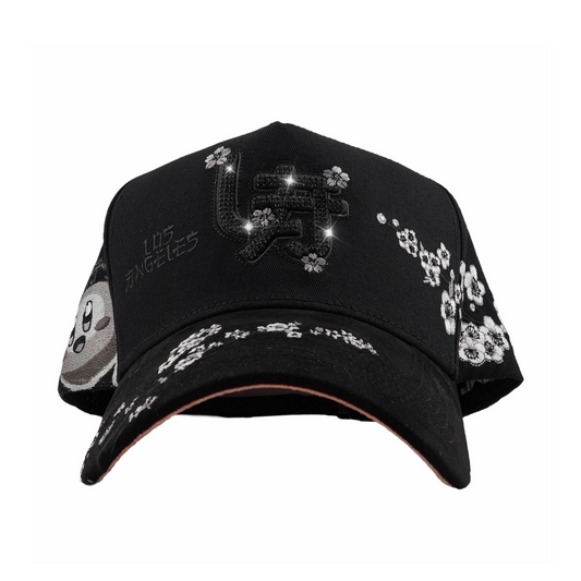 Dark Blossom Rhinestone Gothic Cap