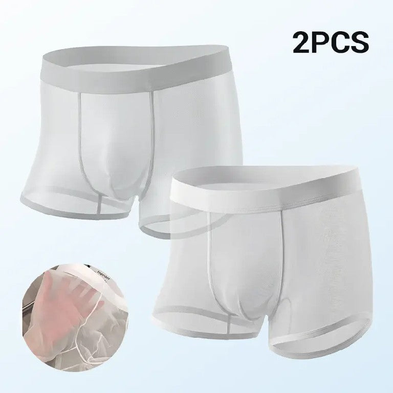 Men's Ice Silk Ultra-thin Cooling Breathable Boxer Shorts