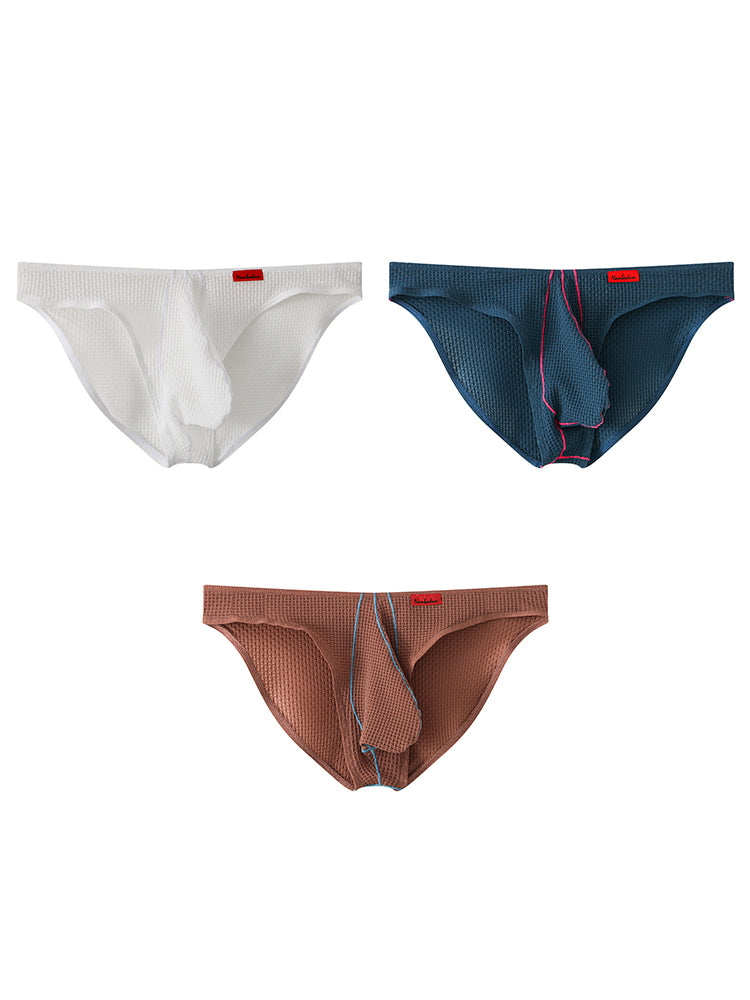 3 Pack Men's Ice Silk High-Elastic Breathable Briefs for Sports