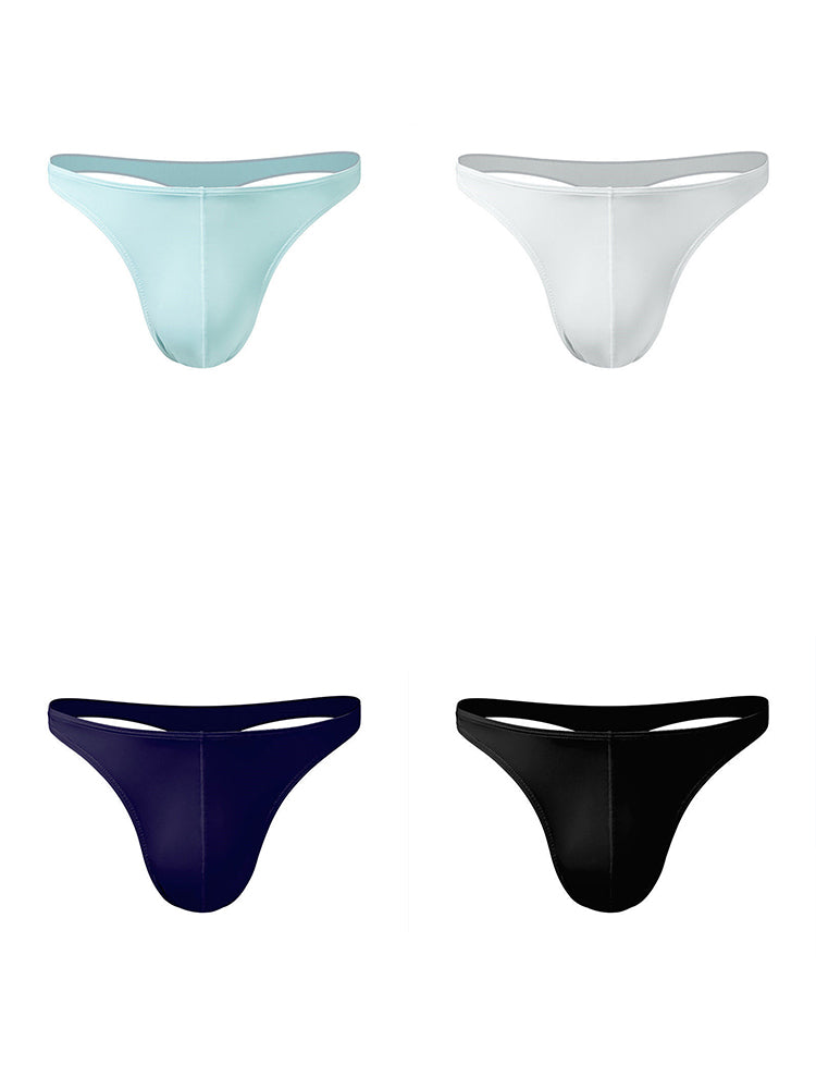 4 Pack Men’s Ice Silk Low-Rise Lightweight Breathable Support Thongs