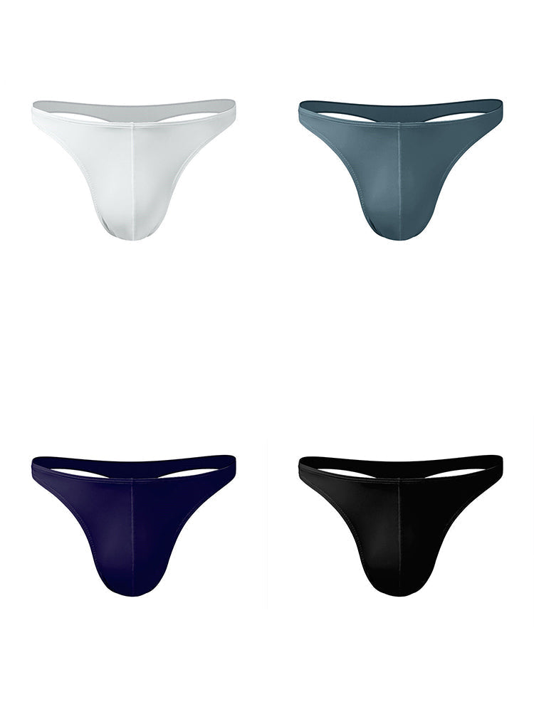 4 Pack Men’s Ice Silk Low-Rise Lightweight Breathable Support Thongs
