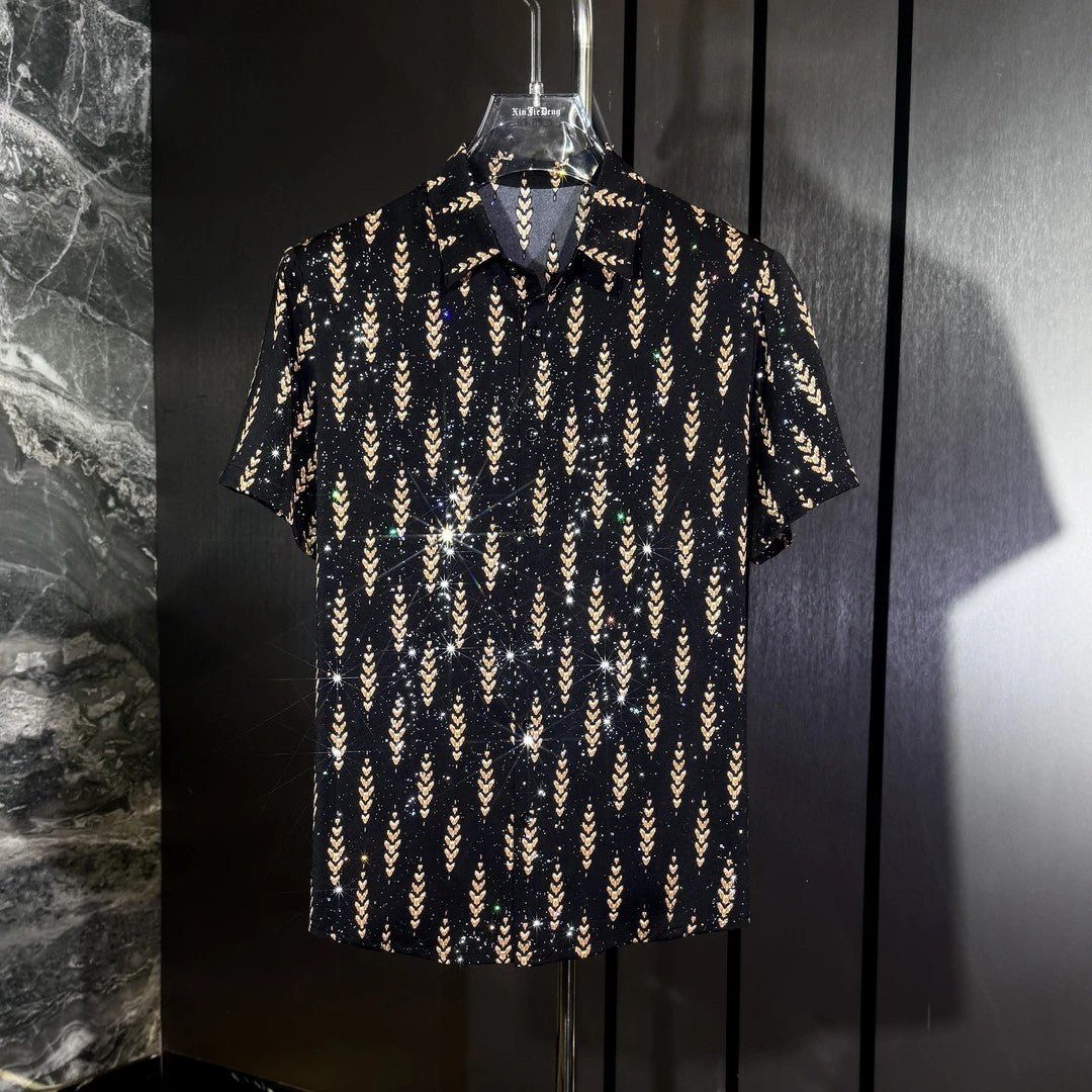 Summer Ice Silk Wheat Ear Glitter Tee