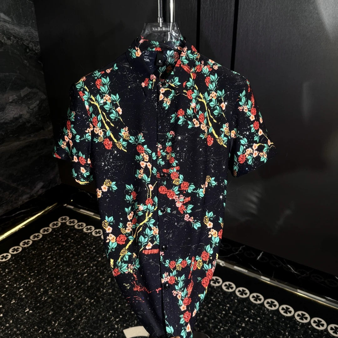 Men's Full-print Floral Short-sleeve T-shirt
