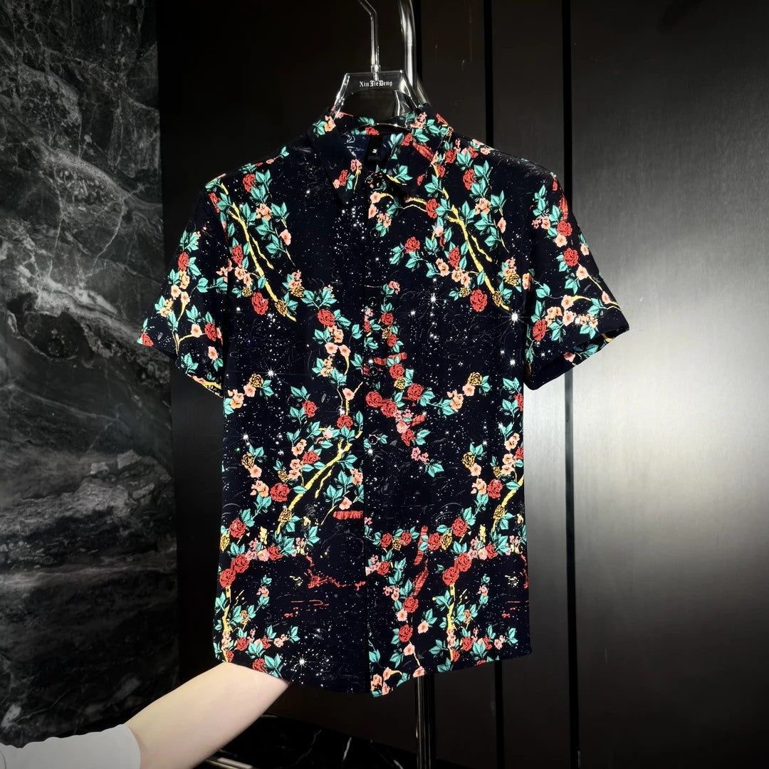 Men's Full-print Floral Short-sleeve T-shirt