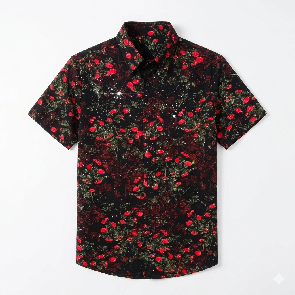 Men's Ice Rose Print Shirt