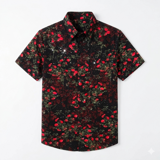 Men's Ice Rose Print Shirt