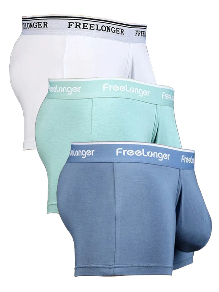 FreeLonger Men's Comfy Separate Support Pouch Trunks