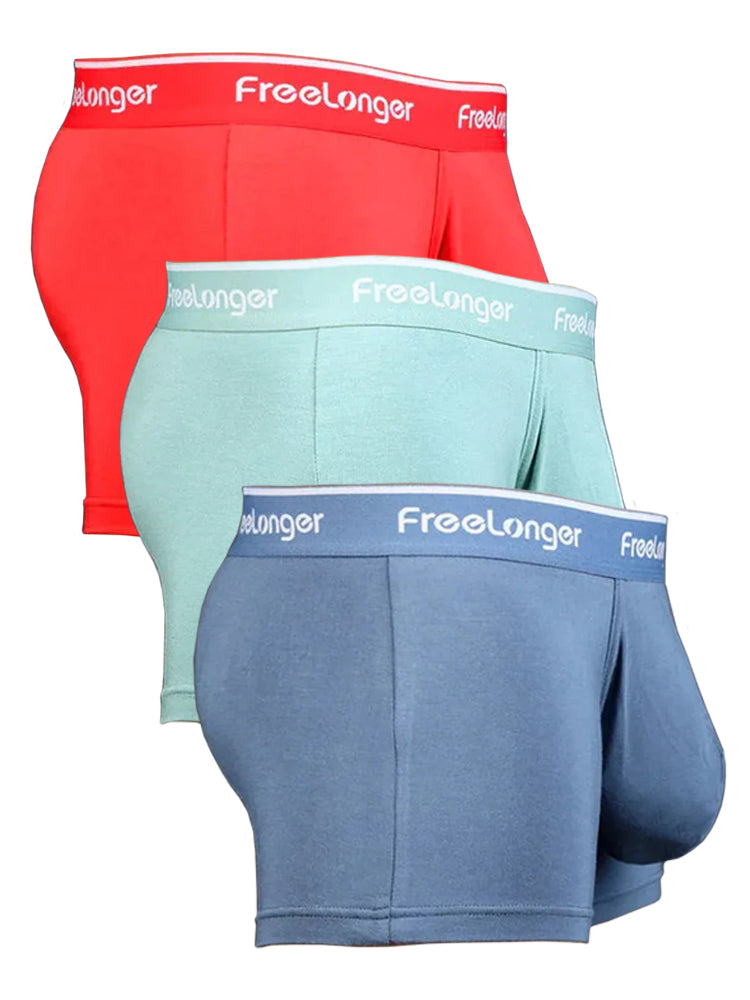 FreeLonger Men's Comfy Separate Support Pouch Trunks