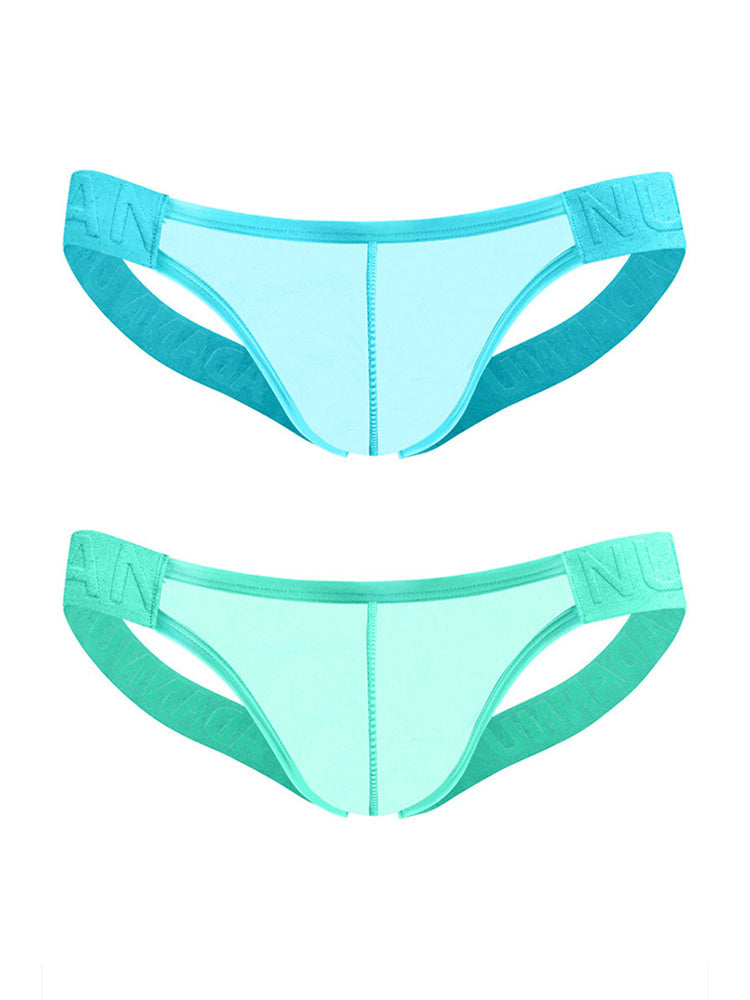 2 Pack Men's No-Waistband Jockstrap with Textured Pattern