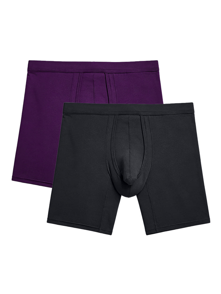 2 Pack Long Boxer Briefs with Separate Pouch