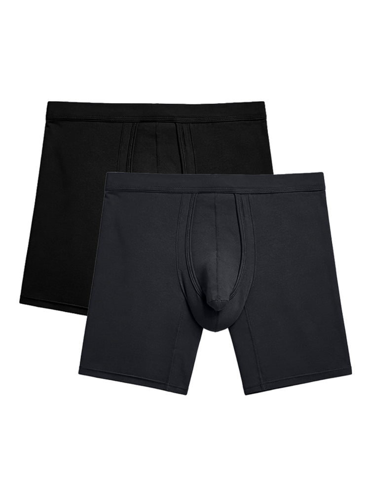2 Pack Long Boxer Briefs with Separate Pouch
