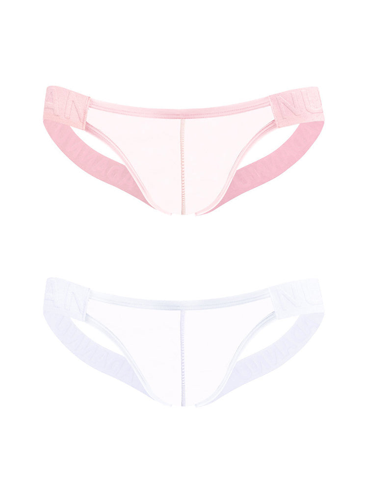 2 Pack Men's No-Waistband Jockstrap with Textured Pattern