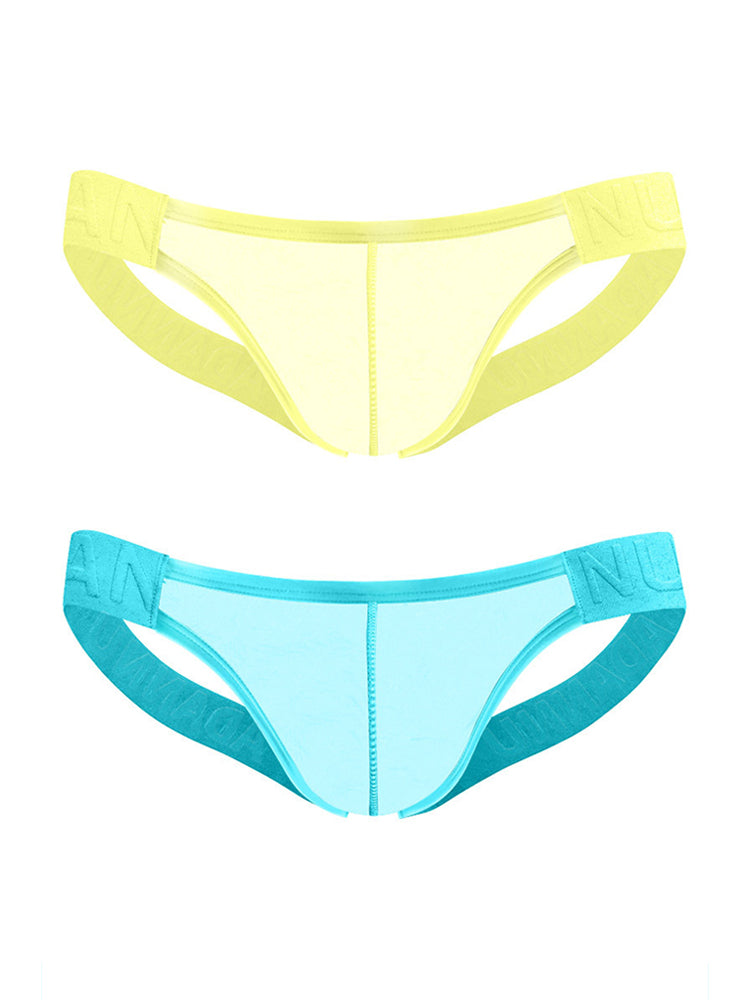 2 Pack Men's No-Waistband Jockstrap with Textured Pattern