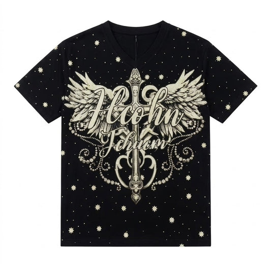 Fashion Crystal-Waterfall Wing T-Shirts